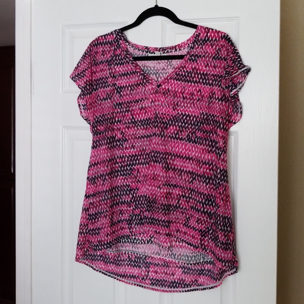 Dana Buchman Pink & Black Bouse